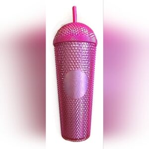 Starbucks 2025 Iridescent Pink Domed Studded 24oz Venti Cold Cup Tumbler New